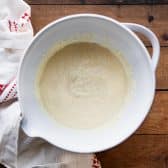 Batter in a white bowl.