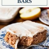 Applesauce bars with text title box at top.