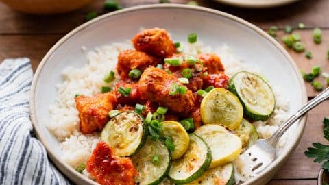 Sheet Pan Orange Marmalade Chicken with Zucchini