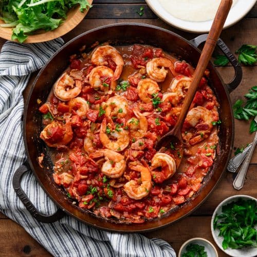 Shrimp and Grits with Tomato Gravy - The Seasoned Mom