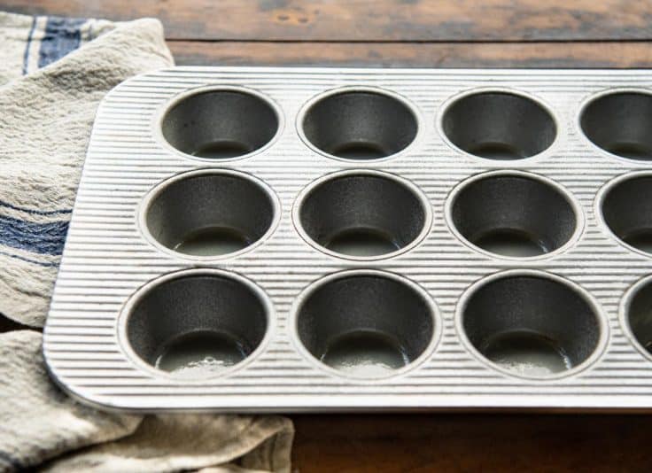 Greased muffin tin.