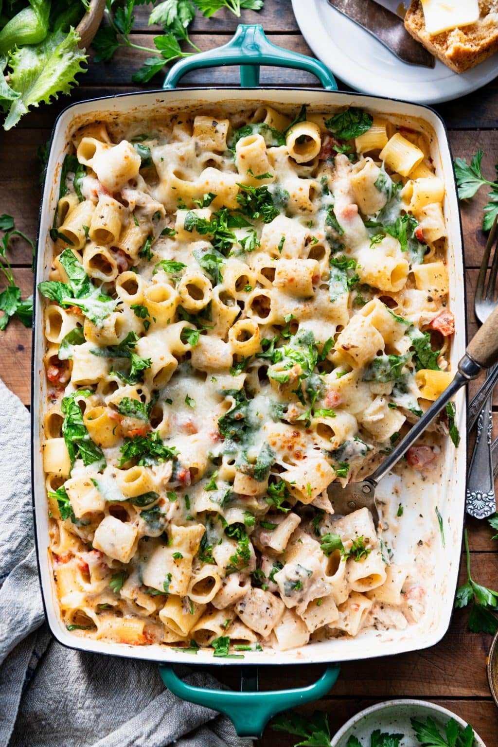 Easy Pesto Alfredo Chicken Pasta (Dump-and-Bake Recipe)
