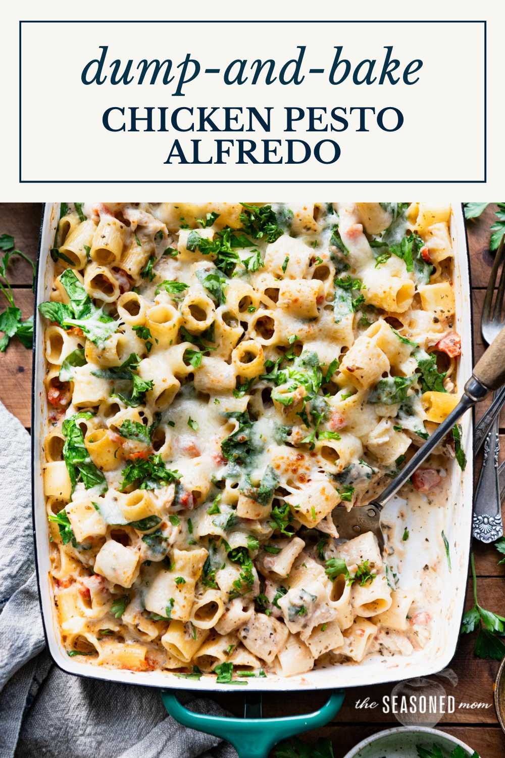 DumpandBake Chicken Pesto Alfredo Pasta The Seasoned Mom