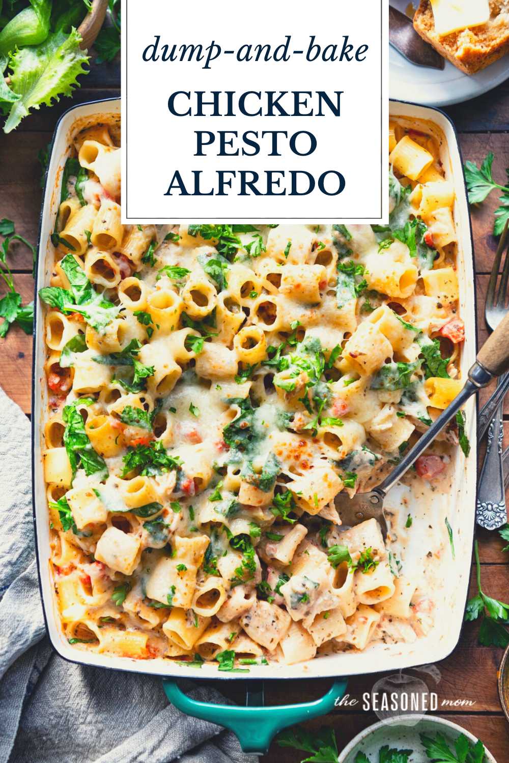 DumpandBake Chicken Pesto Alfredo Pasta The Seasoned Mom