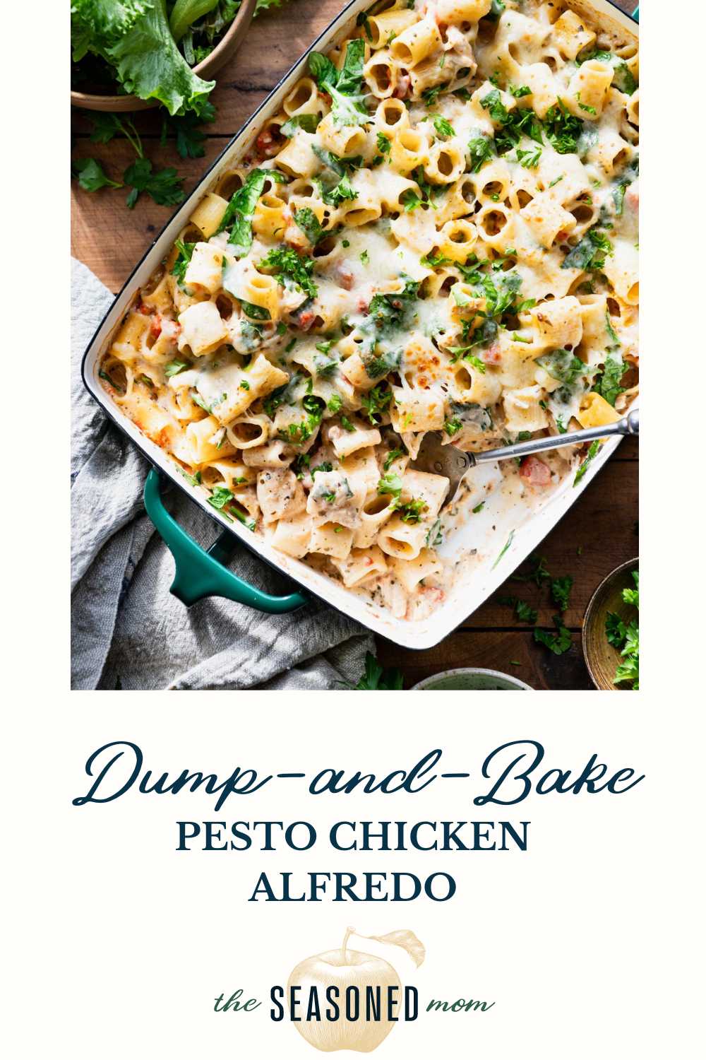 DumpandBake Chicken Pesto Alfredo Pasta The Seasoned Mom