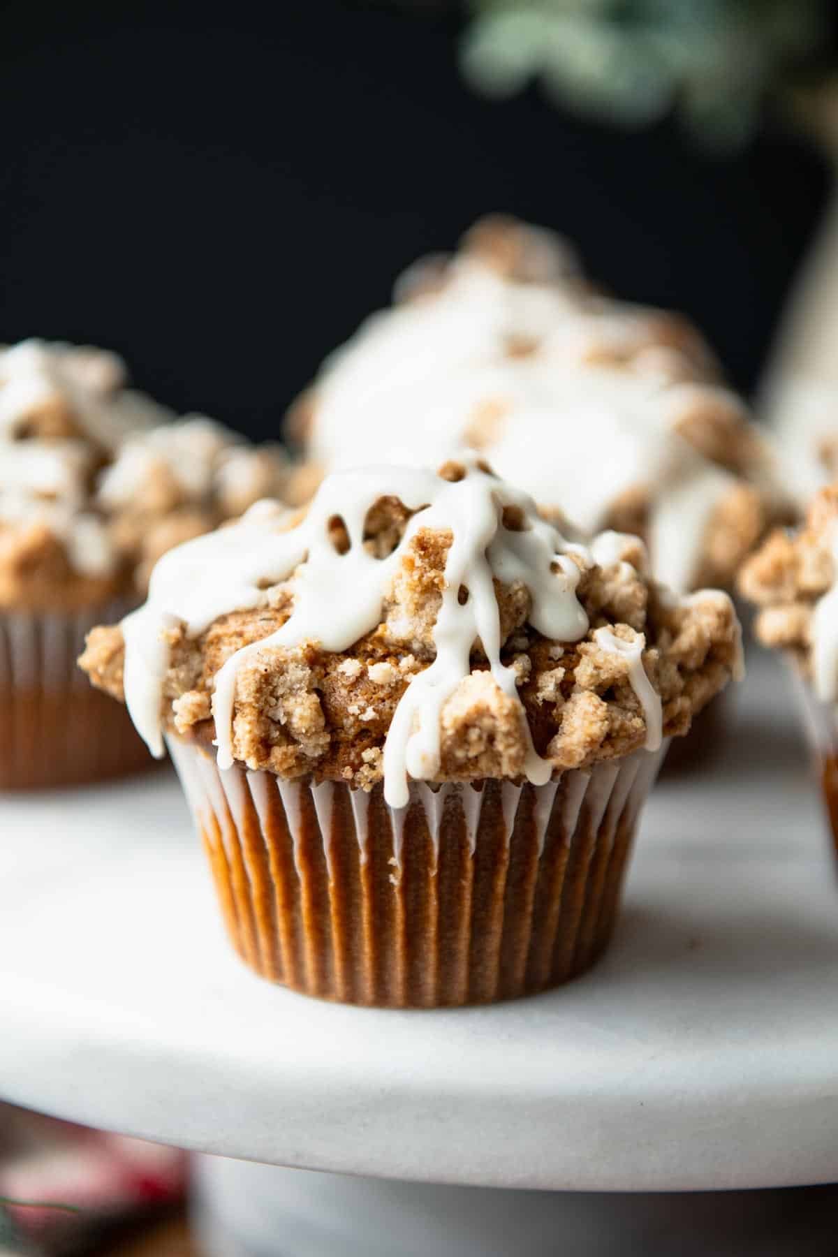 Close up shot of the best gingerbread muffin recipe.