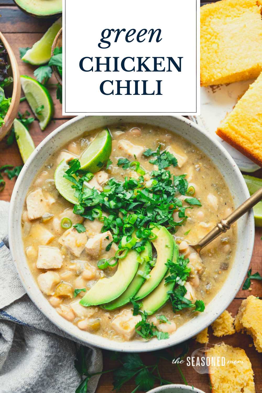 Green Chicken Chili Stovetop or Crock Pot - The Seasoned Mom