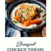 Braised chicken thighs with text title at the bottom.