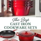 Long collage pin of the best cast iron cookware sets.
