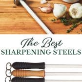 Long collage image of the best sharpening steels.
