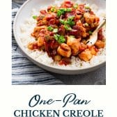 Chicken creole with text title at the bottom.