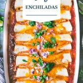 Ground beef enchiladas with text title overlay.