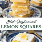 Long collage image of old fashioned lemon squares.