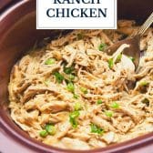 Ranch chicken crock pot recipe with text title overlay.