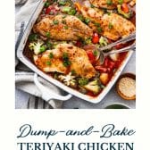 Baked teriyaki chicken with text title at the bottom.