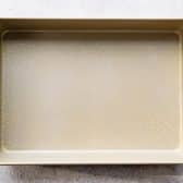 A 9 x 13 baking pan sprayed with nonstick cooking spray.