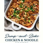 Dump and bake chicken and noodle recipes with text title at the bottom.