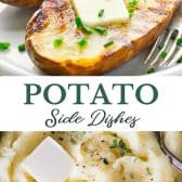Long collage image of potato side dishes.