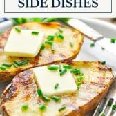 Potato side dishes with text title box at top.