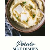 Potato side dishes with text title at the bottom.