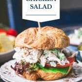 Southern chicken salad recipe with text title overlay.