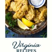 Virginia recipes with text title at the bottom.