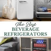 Long collage image of the best beverage refrigerators.