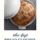 The best bread cloches with text title at the bottom.