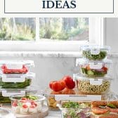 Packed lunch ideas with text title box at top.
