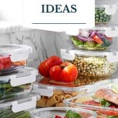 Packed lunch ideas with text title overlay.