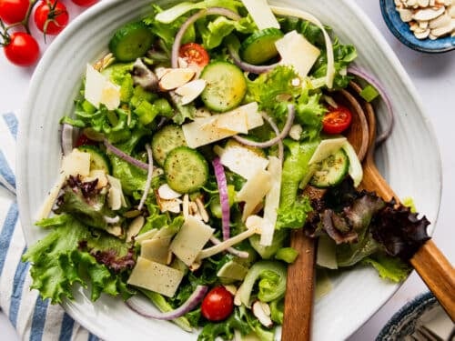 red dressing salad Sweet Wine Vinegar - Easy Recipe! Chopped Salad with Creamy Basil