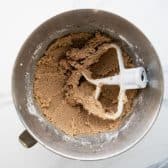 Mixing the dough for cinnamon pecan cookie bars.