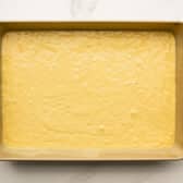 Coconut cake batter in the pan before baking.