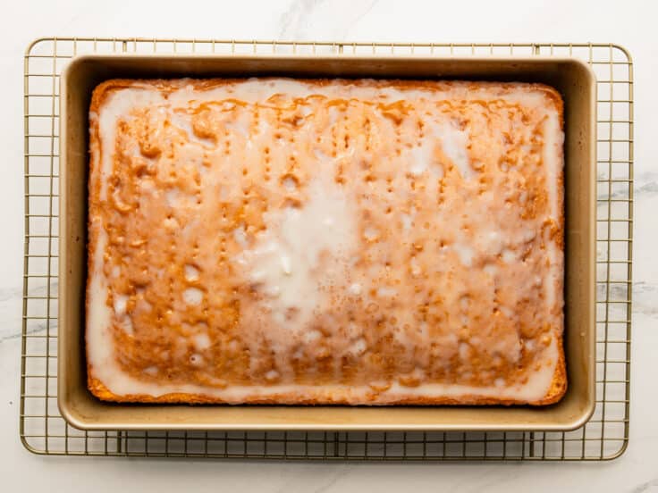 Coconut cream soaking into the cake.