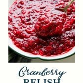 Cranberry relish with Grand Marnier and text title at the bottom.