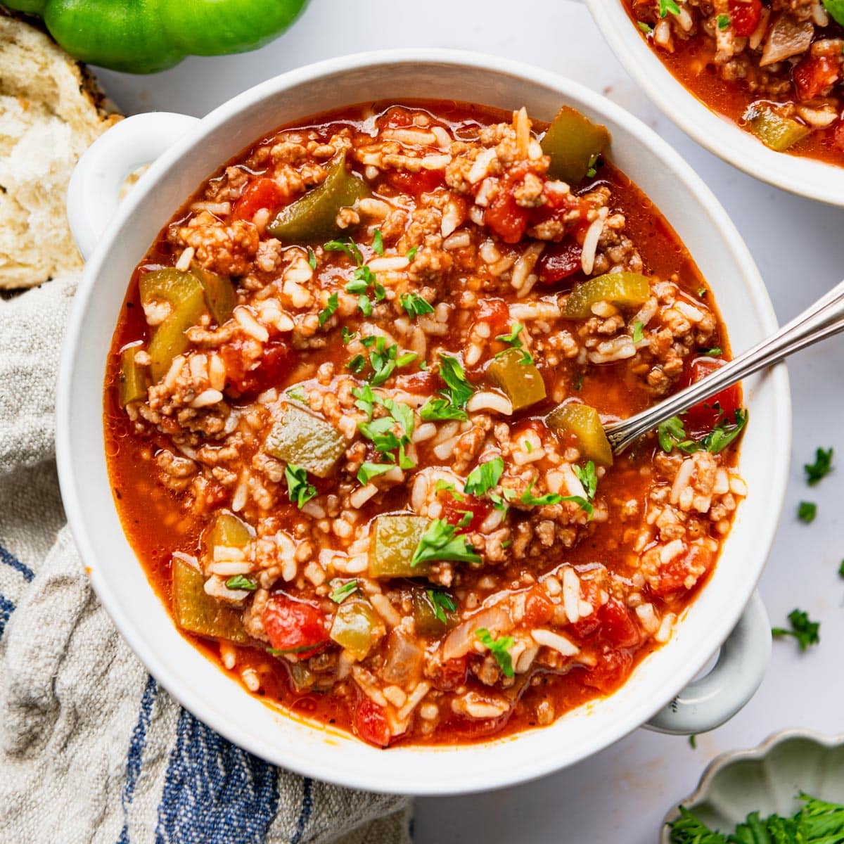 Stuffed Peppers with Rice - The Seasoned Mom