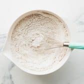 Whisking together dry ingredients.