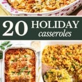 Holiday casseroles collage.
