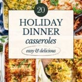 Holiday casseroles collage.