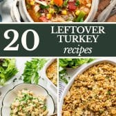Leftover turkey recipes collage