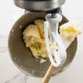 Creamed butter and sugar in a stand mixer.
