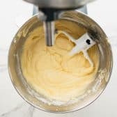 Buttermilk pound cake batter in a bowl.