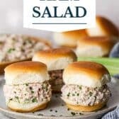 Old fashioned ham salad recipe with a text title overlay.