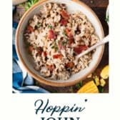 Hoppin john recipe with a text title at the bottom.