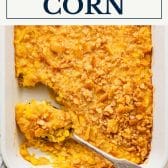 Scalloped corn with a text title box at the top.