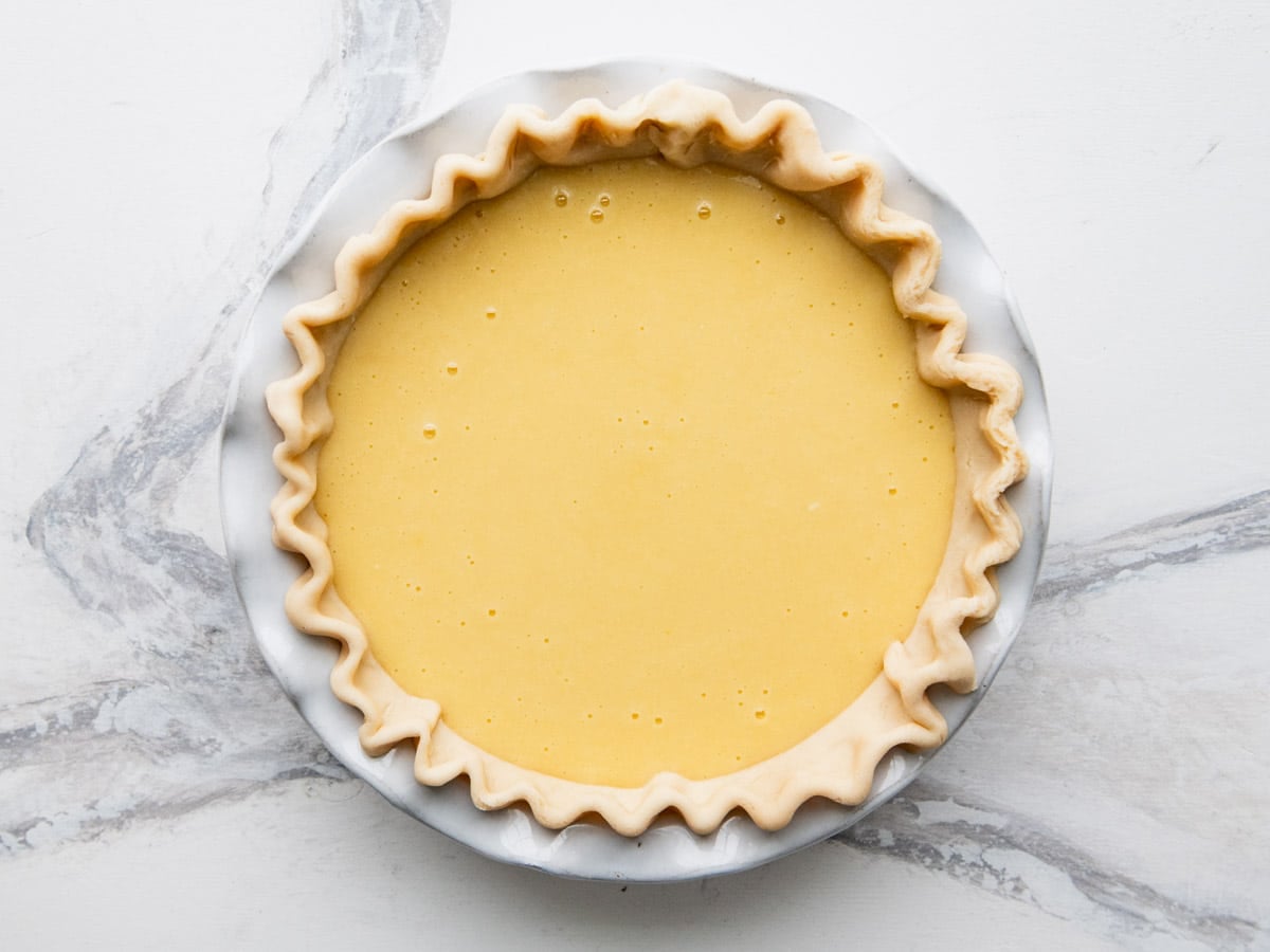 Buttermilk pie before baking.