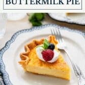 Buttermilk pie with a text title box at the top.