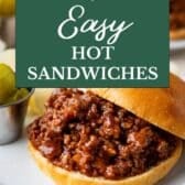 Collage of easy hot sandwiches and melts.