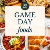 Game Day foods collage.