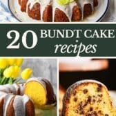 Bundt cake recipes collage.